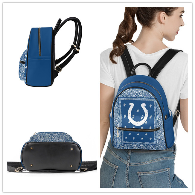 Indianapolis Colts PU Leather Casual Backpack 001